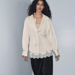 2 in 1 COMBINATION SATIN EFFECT BLOUSE ZW COLLECTION